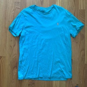 Polo Ralph Lauren Large T-shirt. Teal shirt with Orange polo logo